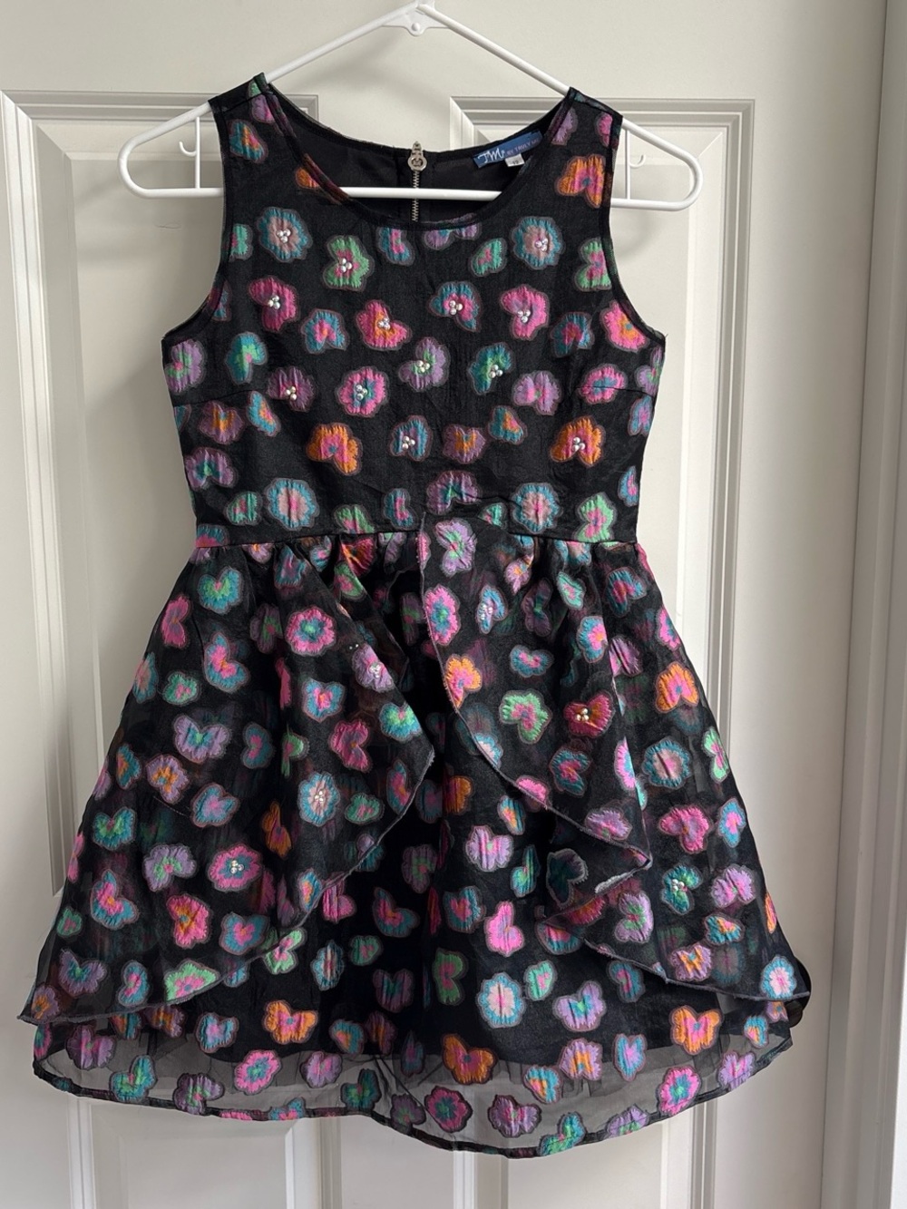 Black Floral Multicolor Party Dress